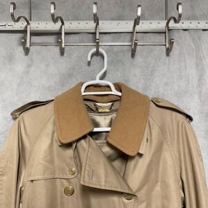VTG Sanyo Trench Coat Men 42 Double Breasted Belted Removable Lining Japan 80s
